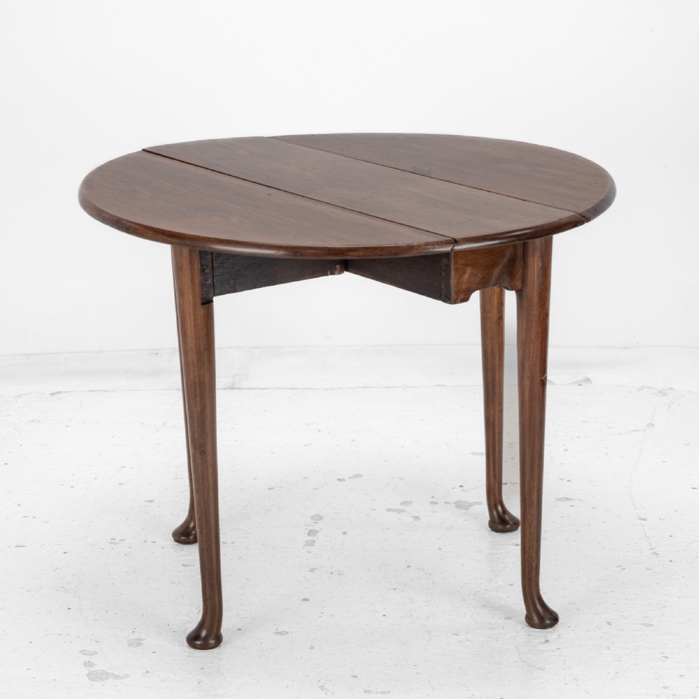 George II Mid 18th Century Mahogany Small Round Gate-Leg Drop-Leaf Pad Foot Occasional Dining Table (Georgian Side) View VIII