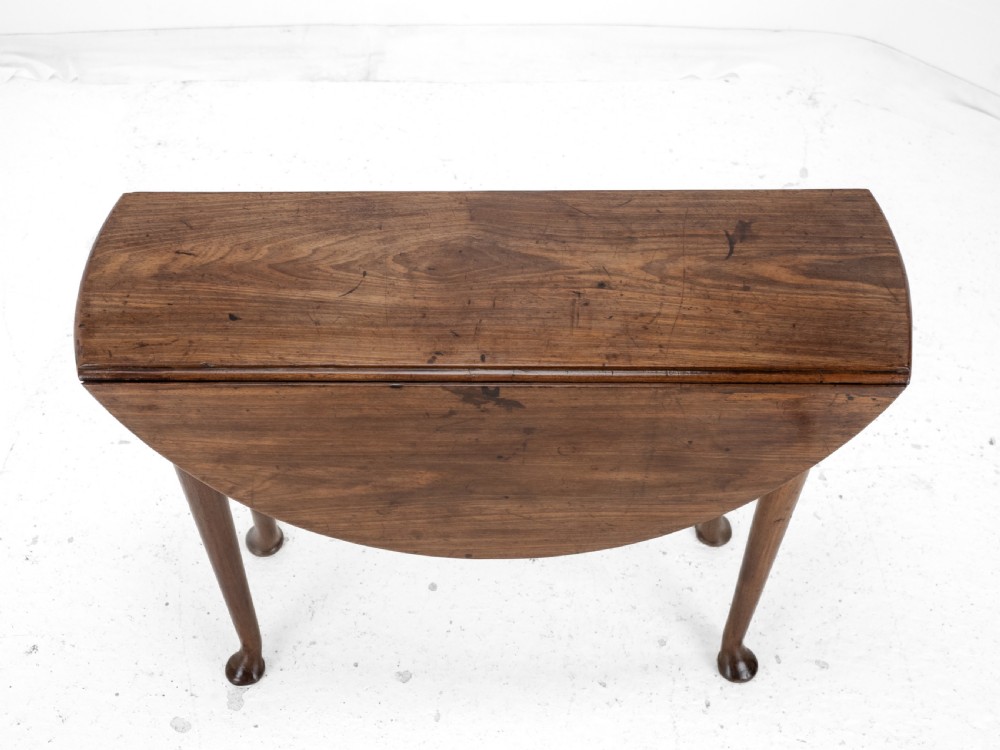 George II Mid 18th Century Mahogany Small Round Gate-Leg Drop-Leaf Pad Foot Occasional Dining Table (Georgian Side) View XII