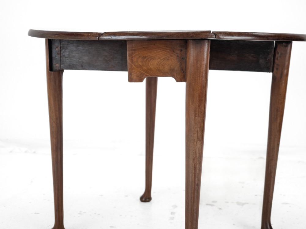 George II Mid 18th Century Mahogany Small Round Gate-Leg Drop-Leaf Pad Foot Occasional Dining Table (Georgian Side) View XXI