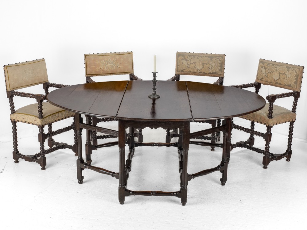 Large Double Gateleg Oak Country Dining Table Early 18th Century (8 Seater, Oval, Drop-leaf, Georgian, Queen Anne, George I) View II