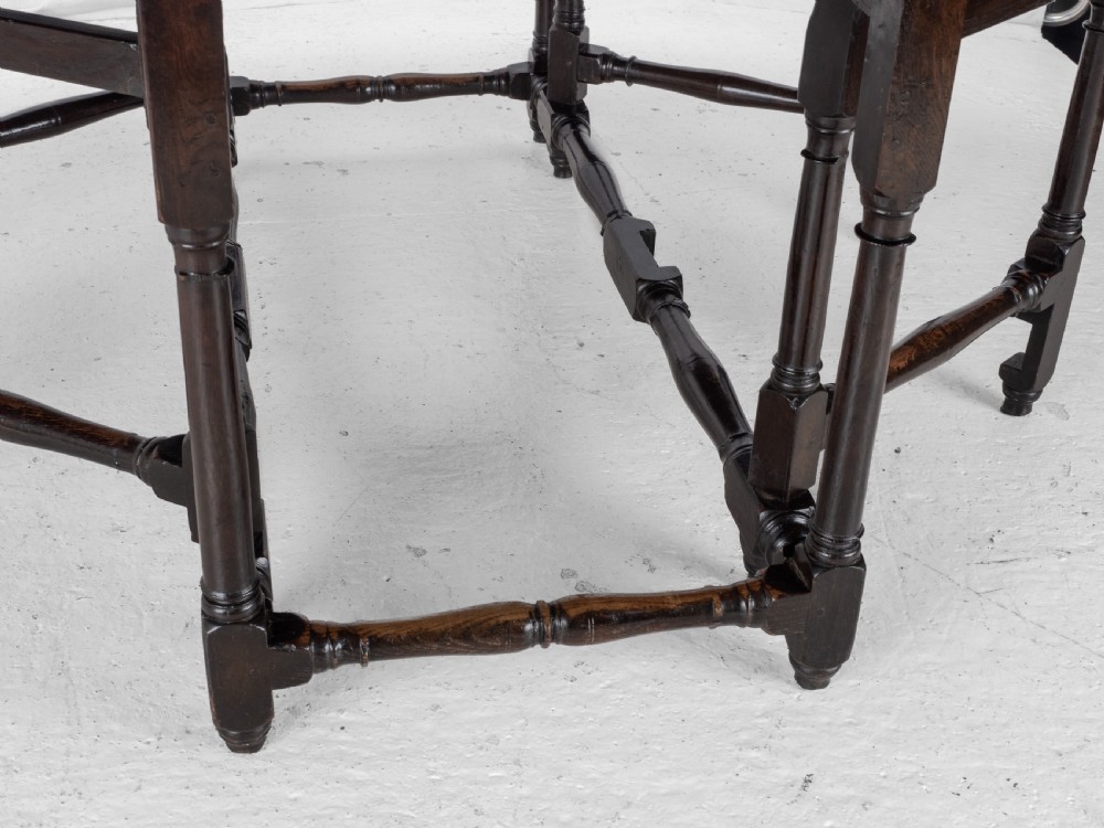 Large Double Gateleg Oak Country Dining Table Early 18th Century (8 Seater, Oval, Drop-leaf, Georgian, Queen Anne, George I) View XX