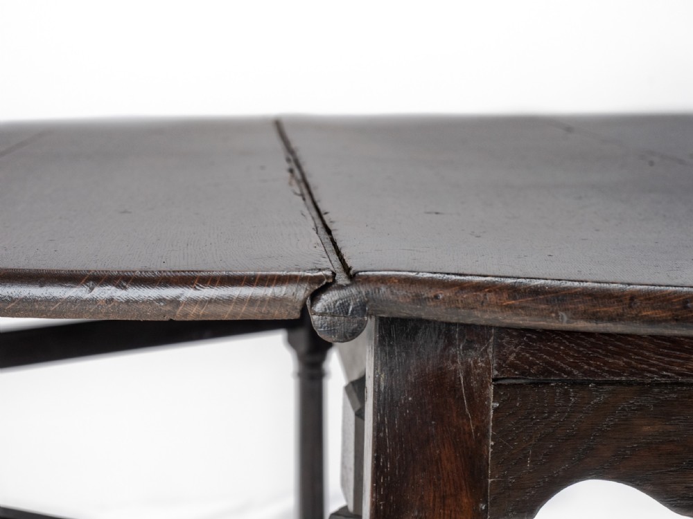 Large Double Gateleg Oak Country Dining Table Early 18th Century (8 Seater, Oval, Drop-leaf, Georgian, Queen Anne, George I) View XXIII