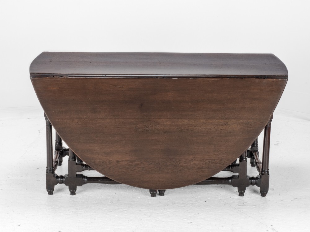 Large Double Gateleg Oak Country Dining Table Early 18th Century (8 Seater, Oval, Drop-leaf, Georgian, Queen Anne, George I) View XXVI