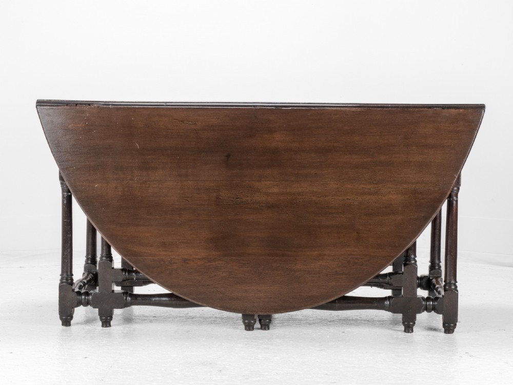 Large Double Gateleg Oak Country Dining Table Early 18th Century (8 Seater, Oval, Drop-leaf, Georgian, Queen Anne, George I) View XXVII