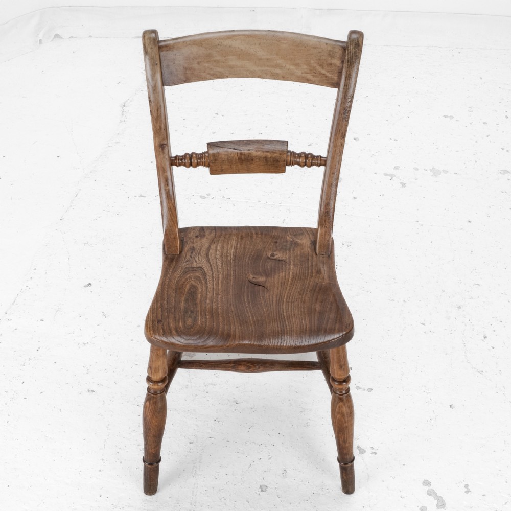 Late 19th Century Set of 6 Elm, Ash, Beech Windsor Farmhouse Kitchen Dining Chairs, Carver (Victorian Country) View XXI
