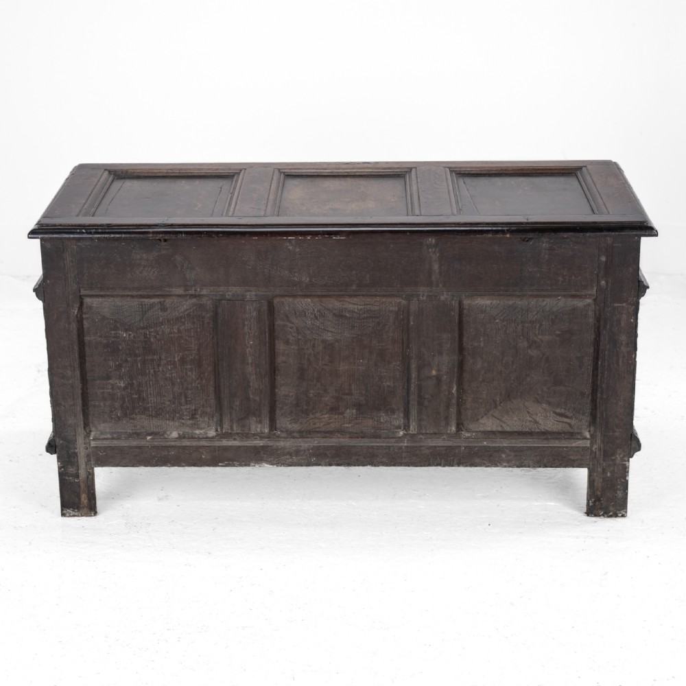 Elizabethan Late 16th Century Heavily Carved Oak Coffer circa 1590, (Tudor, Chest, Kist, Trunk) View V
