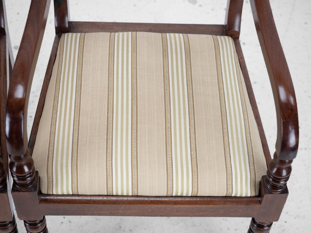 Pair of Regency Mahogany Bar-Back Elbow Chairs (Carvers), circa 1820 (Georgian Dining Armchairs 19th Century) View VIII