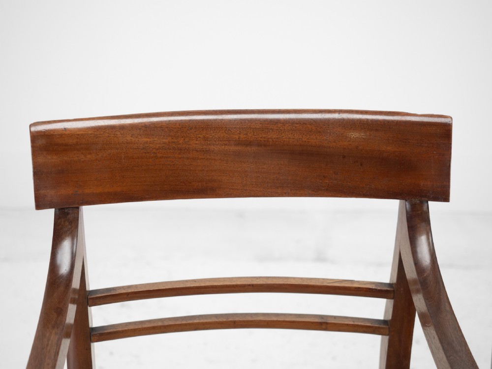 Pair of Regency Mahogany Bar-Back Elbow Chairs (Carvers), circa 1820 (Georgian Dining Armchairs 19th Century) View X