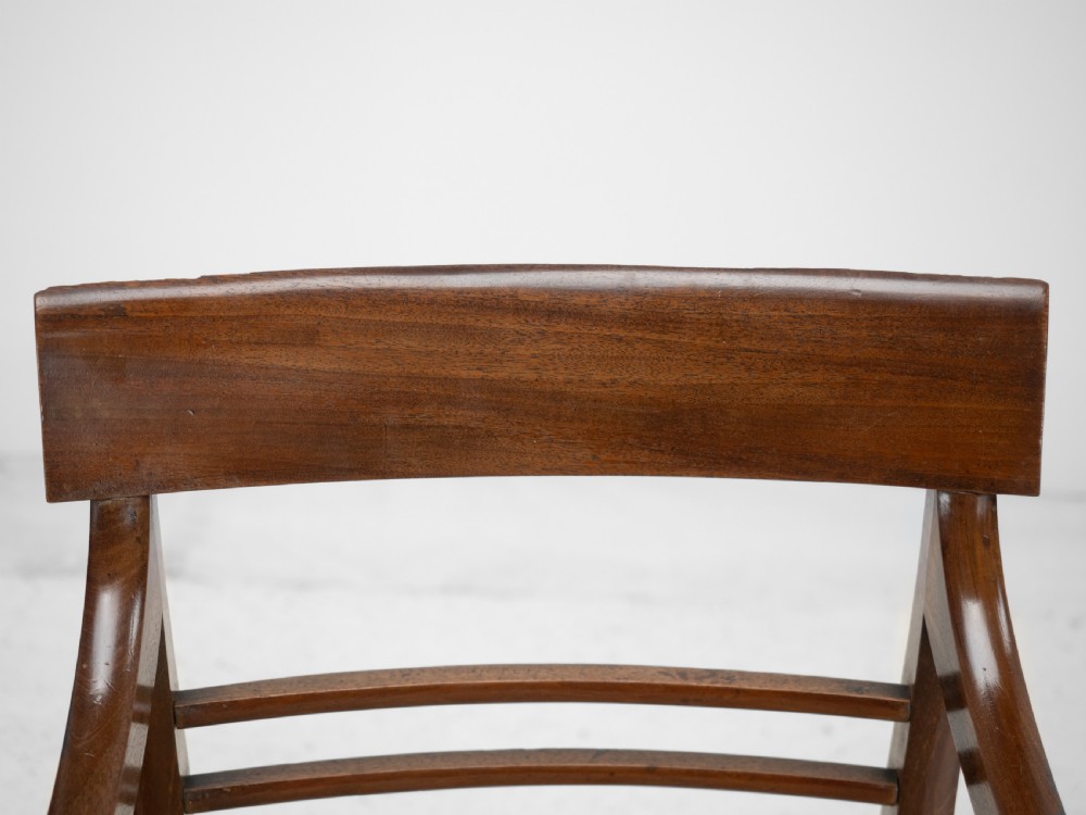 Pair of Regency Mahogany Bar-Back Elbow Chairs (Carvers), circa 1820 (Georgian Dining Armchairs 19th Century) View XI