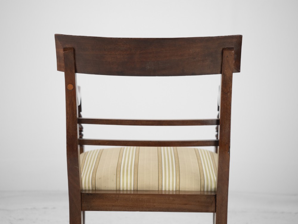 Pair of Regency Mahogany Bar-Back Elbow Chairs (Carvers), circa 1820 (Georgian Dining Armchairs 19th Century) View XIV