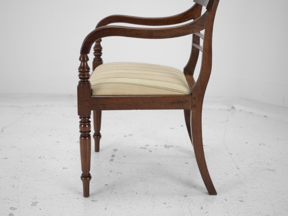 Pair of Regency Mahogany Bar-Back Elbow Chairs (Carvers), circa 1820 (Georgian Dining Armchairs 19th Century) View XXI
