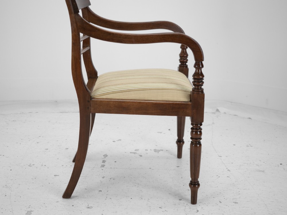 Pair of Regency Mahogany Bar-Back Elbow Chairs (Carvers), circa 1820 (Georgian Dining Armchairs 19th Century) View XXIII