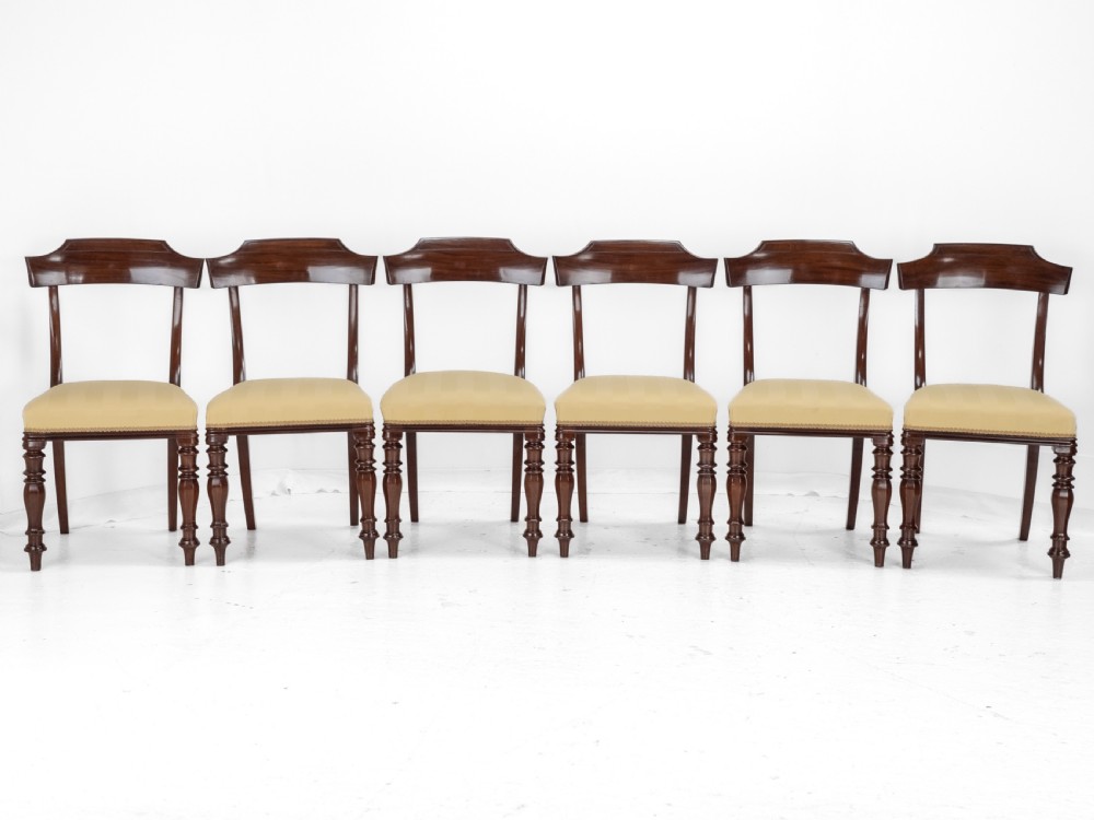 Victorian Set of Six Mahogany Bar Back Dining Chairs with Upholstered Seats, circa 1870, 19th Century View II