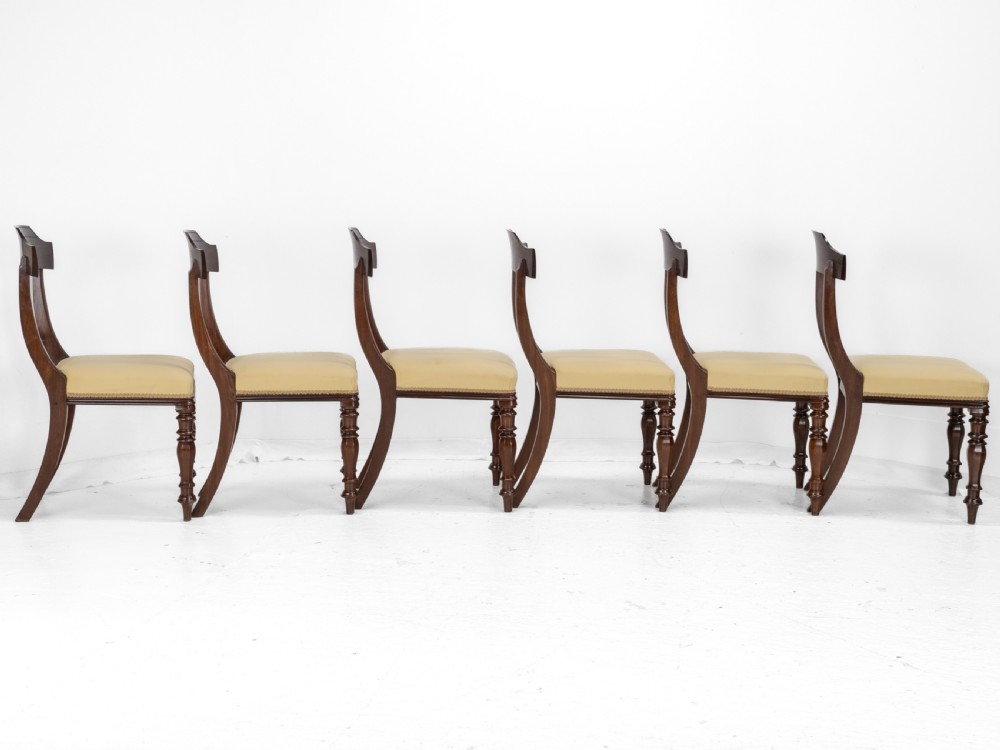 Victorian Set of Six Mahogany Bar Back Dining Chairs with Upholstered Seats, circa 1870, 19th Century View V