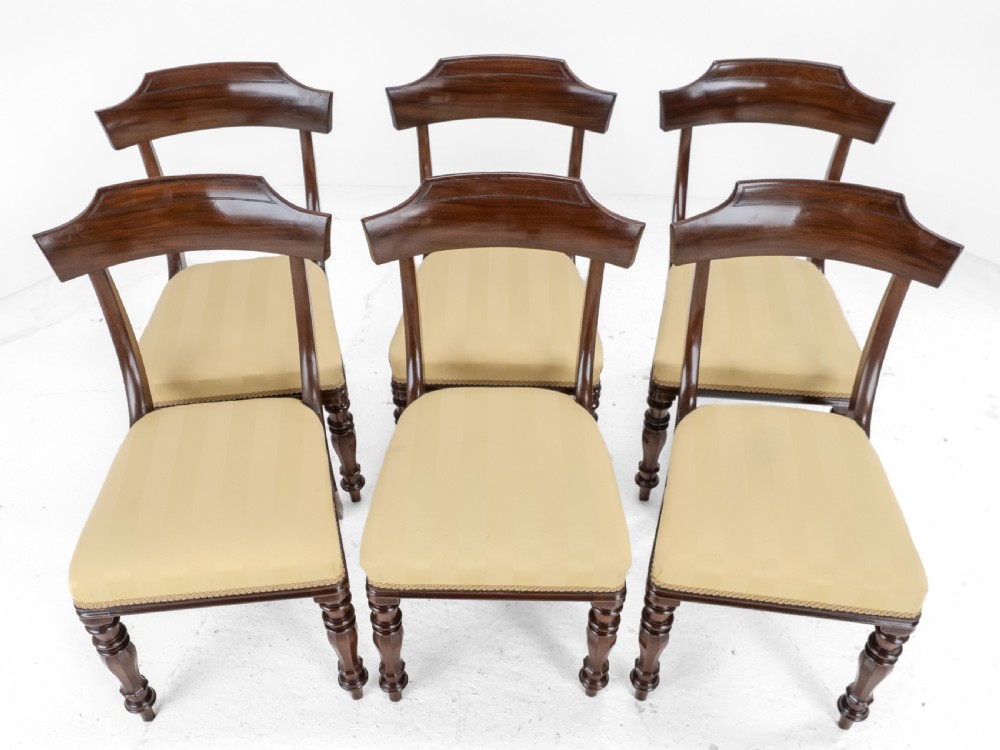 Victorian Set of Six Mahogany Bar Back Dining Chairs with Upholstered Seats, circa 1870, 19th Century View VIII