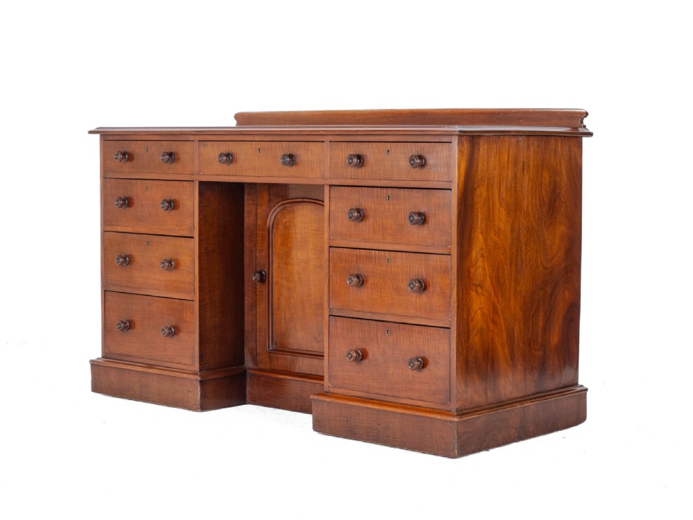 19th Century Victorian Mahogany Kneehole Desk, circa 1870 View III