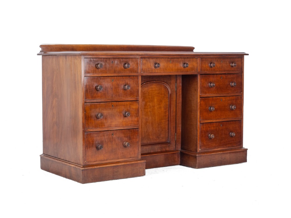 19th Century Victorian Mahogany Kneehole Desk, circa 1870 View V