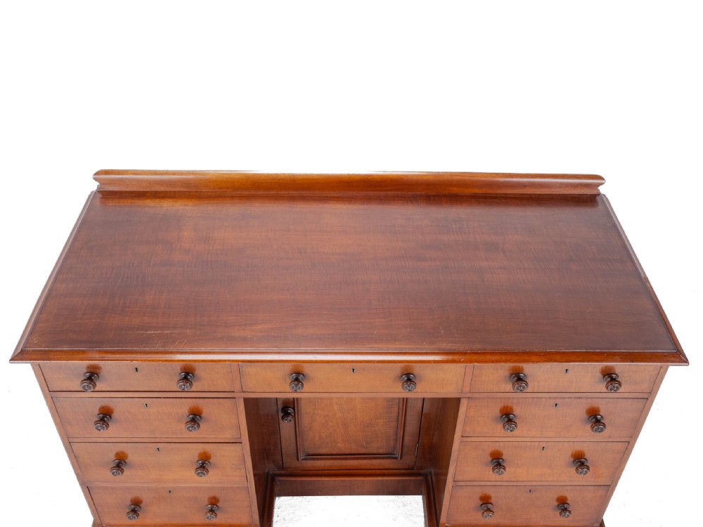 19th Century Victorian Mahogany Kneehole Desk, circa 1870 View XIII