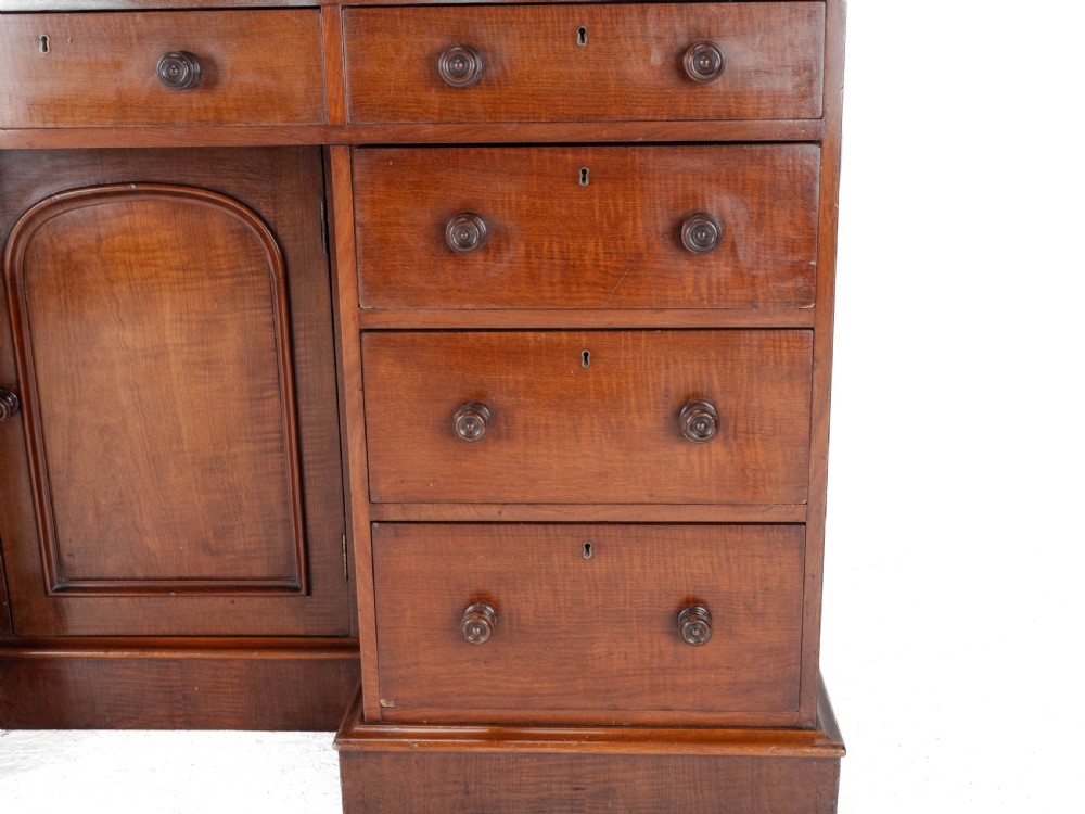 19th Century Victorian Mahogany Kneehole Desk, circa 1870 View XVII