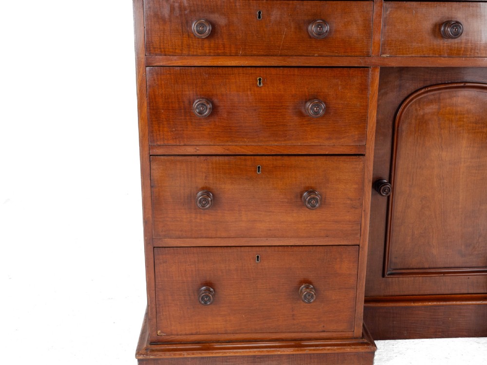 19th Century Victorian Mahogany Kneehole Desk, circa 1870 View XVIII