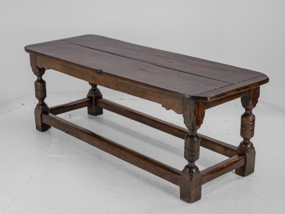 17th Century and Later Oak Refectory Dining Table – Carolean / Jacobean Style, Country Farmhouse Kitchen, 18th Century Elements View II
