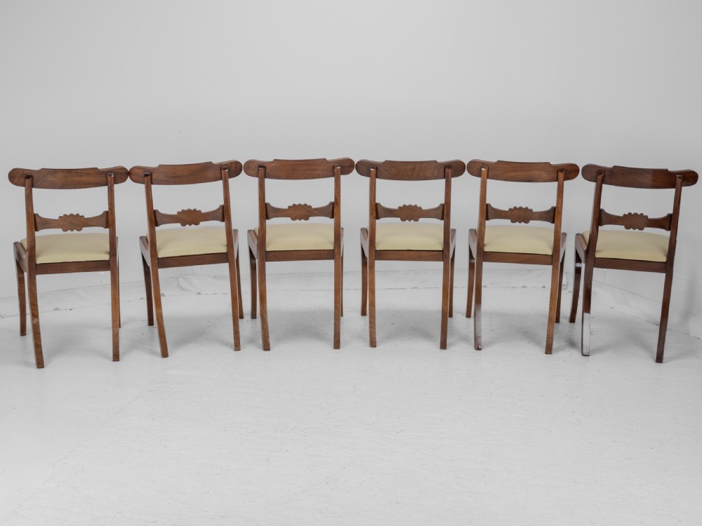 Set of Six Regency Mahogany Bar Back Dining Chairs with Sabre Legs, circa 1820 (George III–IV) View VI