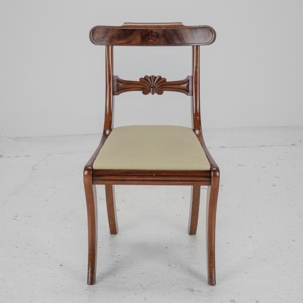Set of Six Regency Mahogany Bar Back Dining Chairs with Sabre Legs, circa 1820 (George III–IV) View VIII