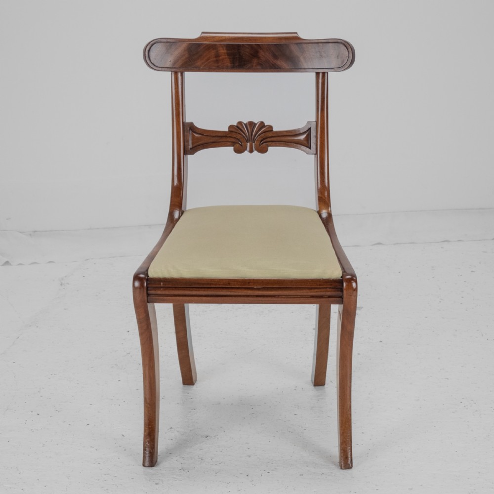 Set of Six Regency Mahogany Bar Back Dining Chairs with Sabre Legs, circa 1820 (George III–IV) View XI