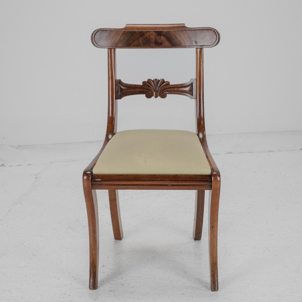 Set of Six Regency Mahogany Bar Back Dining Chairs with Sabre Legs, circa 1820 (George III–IV) View XII