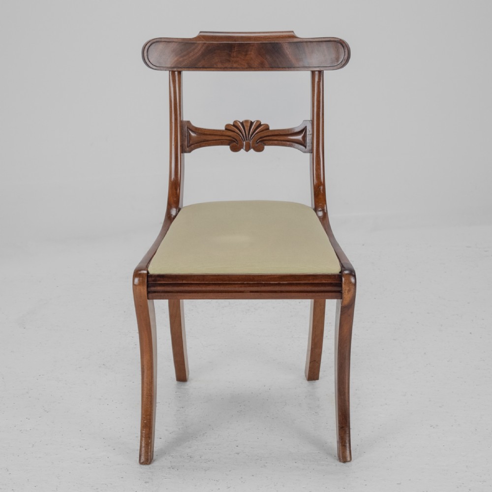 Set of Six Regency Mahogany Bar Back Dining Chairs with Sabre Legs, circa 1820 (George III–IV) View XVI