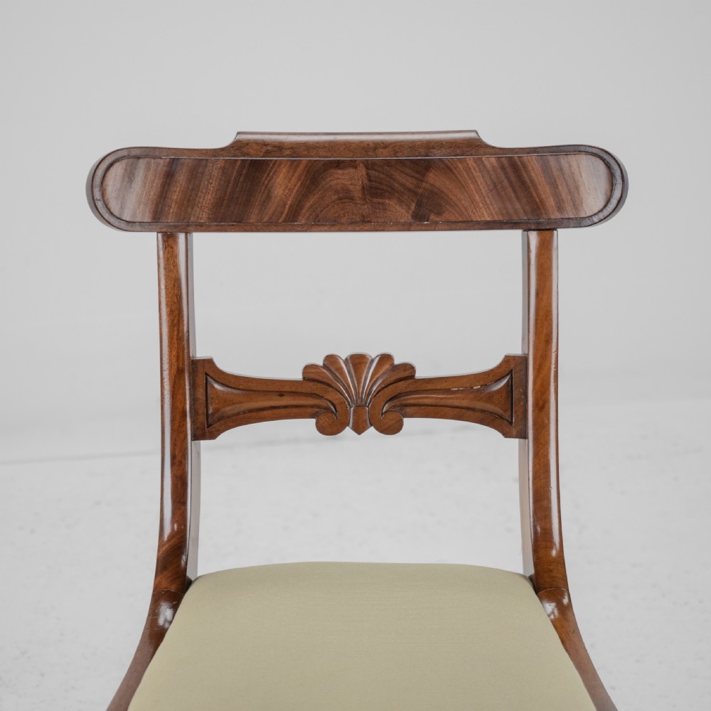 Set of Six Regency Mahogany Bar Back Dining Chairs with Sabre Legs, circa 1820 (George III–IV) View XX