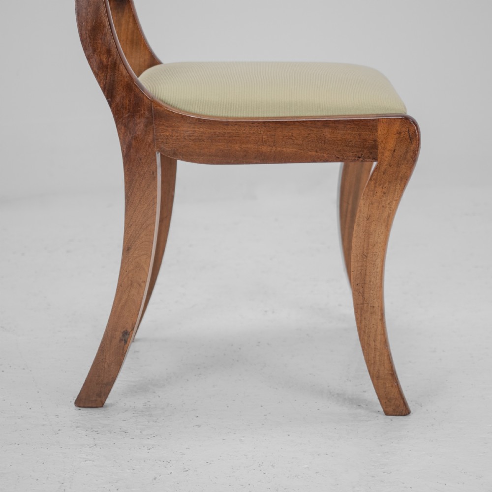 Set of Six Regency Mahogany Bar Back Dining Chairs with Sabre Legs, circa 1820 (George III–IV) View XXII