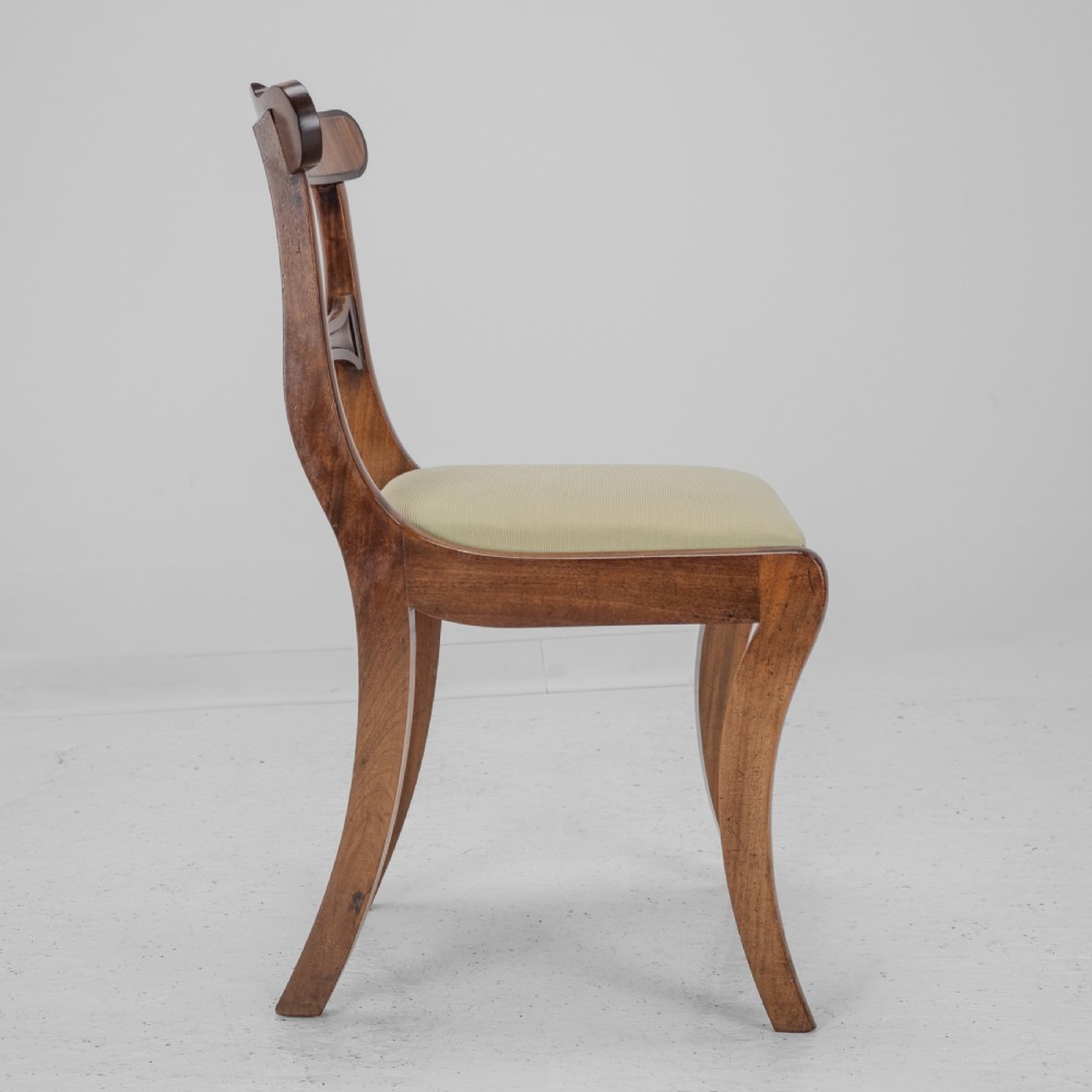 Set of Six Regency Mahogany Bar Back Dining Chairs with Sabre Legs, circa 1820 (George III–IV) View XXIII