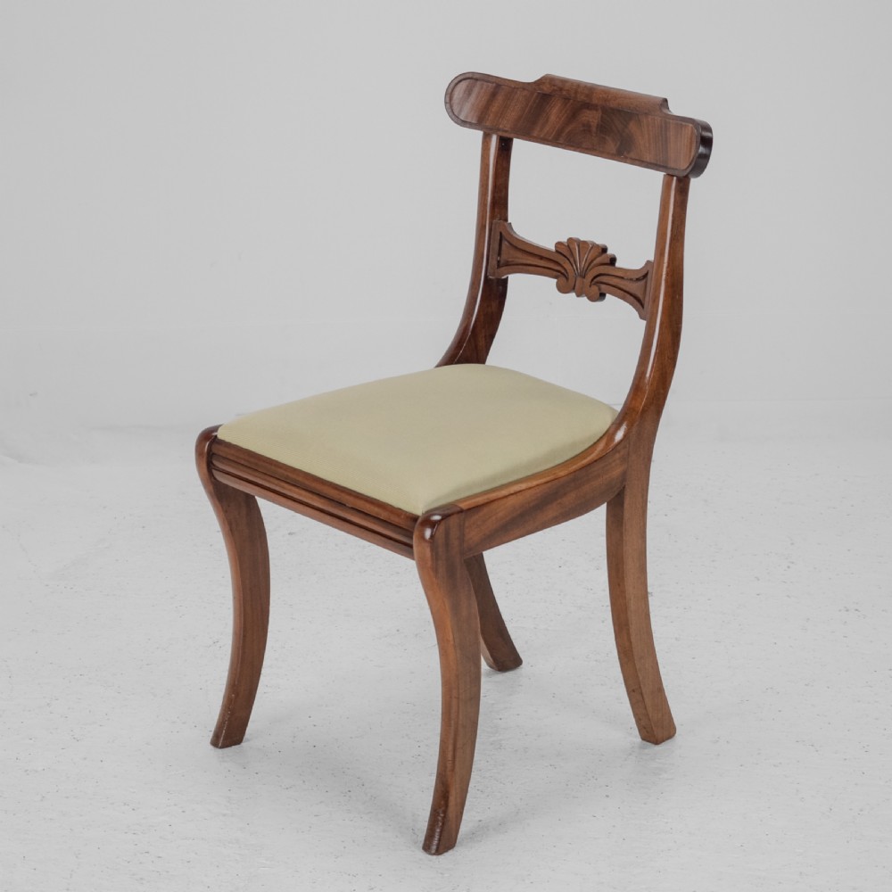 Set of Six Regency Mahogany Bar Back Dining Chairs with Sabre Legs, circa 1820 (George III–IV) View XXIV
