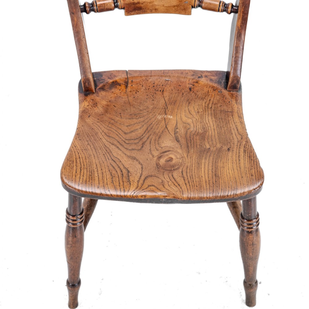 Late 19th Century Elm, Ash & Beech Windsor Farmhouse Country Kitchen Dining Chair (Victorian) View IX