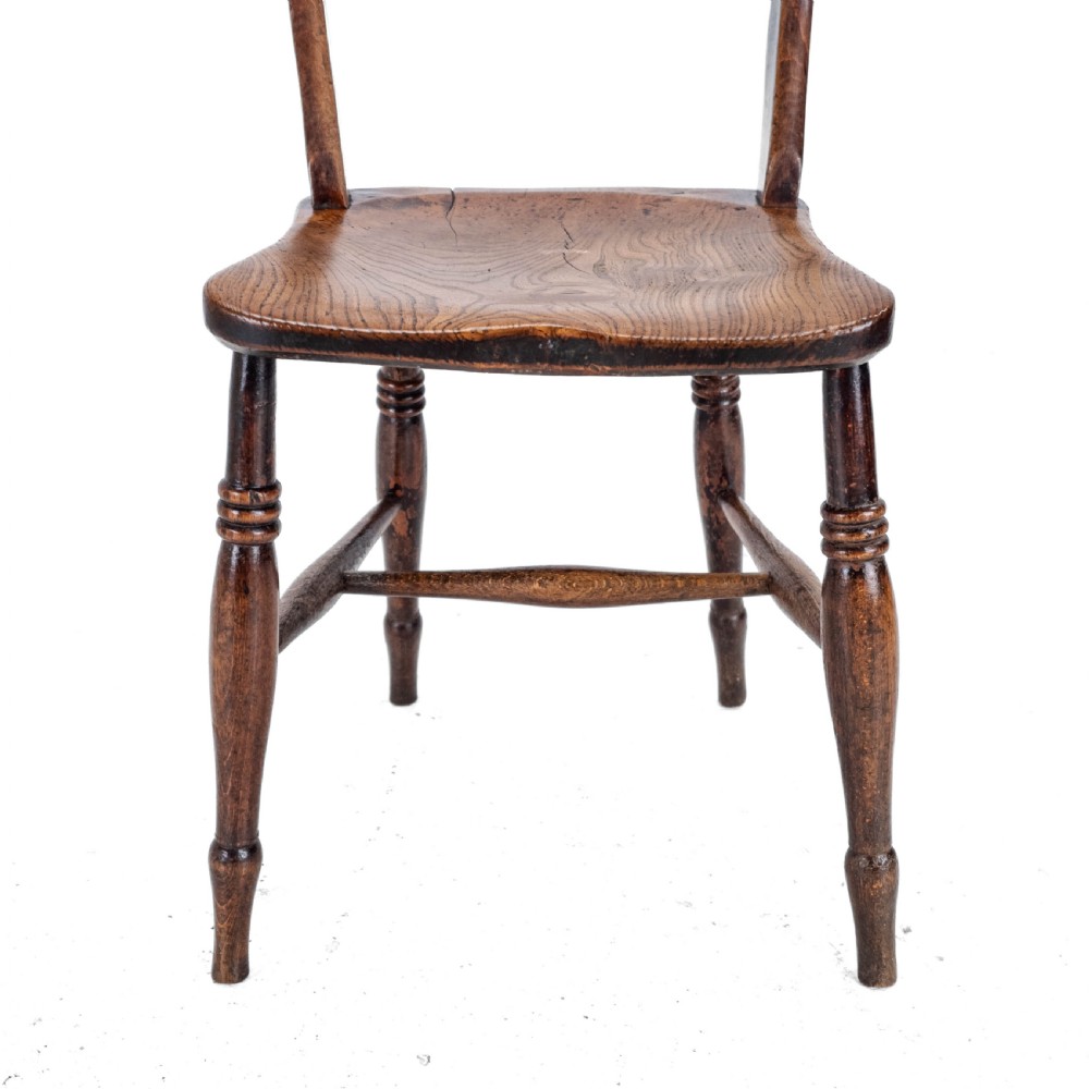 Late 19th Century Elm, Ash & Beech Windsor Farmhouse Country Kitchen Dining Chair (Victorian) View XI