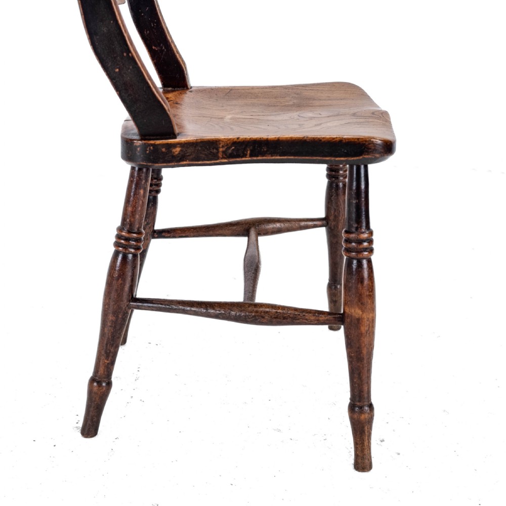 Late 19th Century Elm, Ash & Beech Windsor Farmhouse Country Kitchen Dining Chair (Victorian) View XII