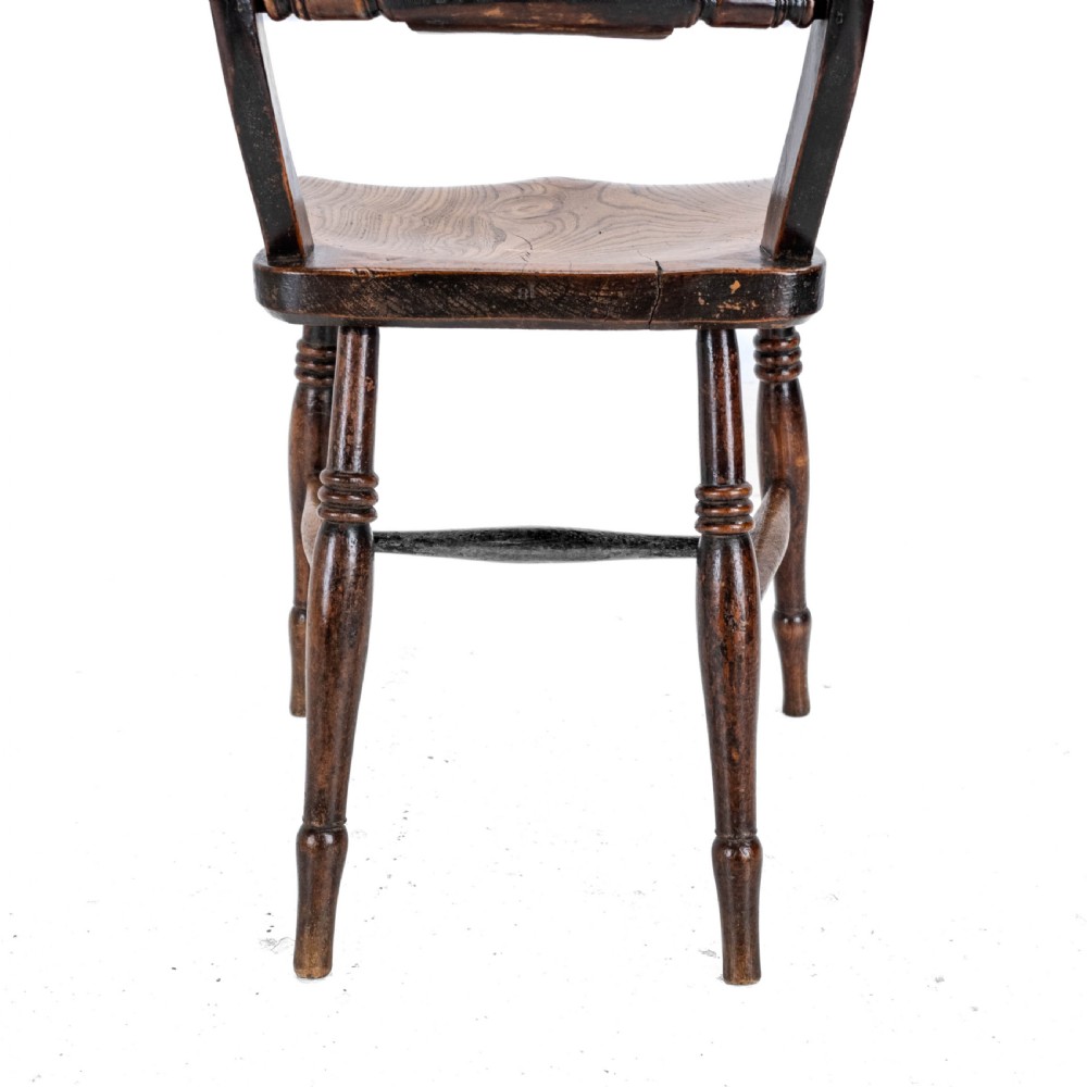Late 19th Century Elm, Ash & Beech Windsor Farmhouse Country Kitchen Dining Chair (Victorian) View XIII