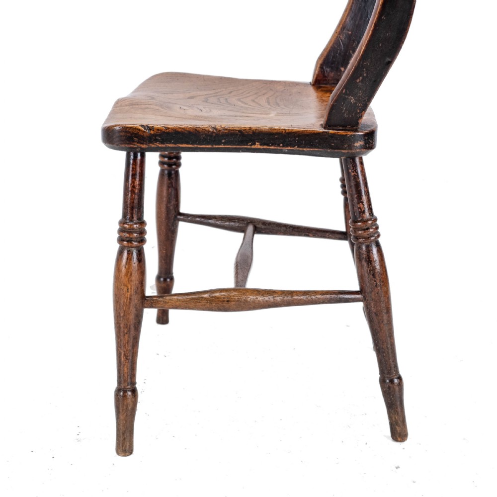 Late 19th Century Elm, Ash & Beech Windsor Farmhouse Country Kitchen Dining Chair (Victorian) View XIV
