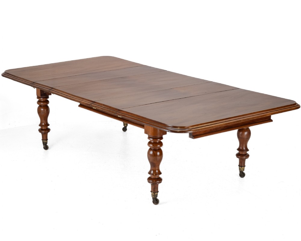 Large Early Victorian 9ft Mahogany Pull-out Extending Dining Table, Circa 1850 — Seats 10 to 12 (Mid 19th Century) View II