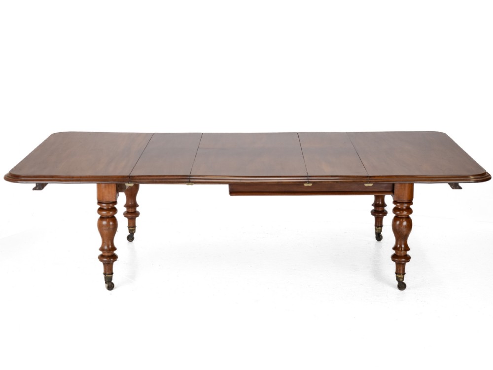 Large Early Victorian 9ft Mahogany Pull-out Extending Dining Table, Circa 1850 — Seats 10 to 12 (Mid 19th Century) View V