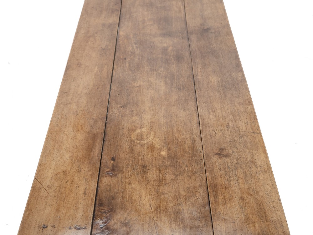 Large Early 19th Century French Farmhouse Refectory Dining Table – Pear Wood & Elm, 10 Seater, 8½ ft Long (Rustic Country Kitchen) View X
