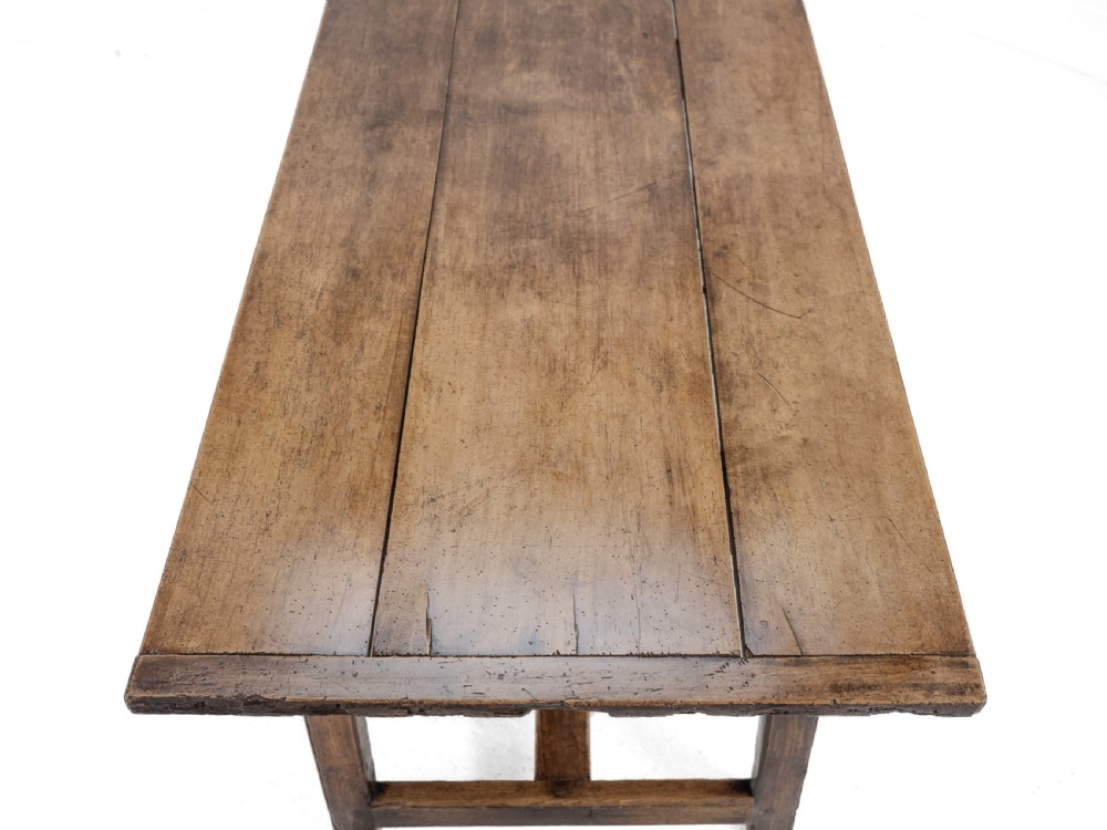 Large Early 19th Century French Farmhouse Refectory Dining Table – Pear Wood & Elm, 10 Seater, 8½ ft Long (Rustic Country Kitchen) View XIII