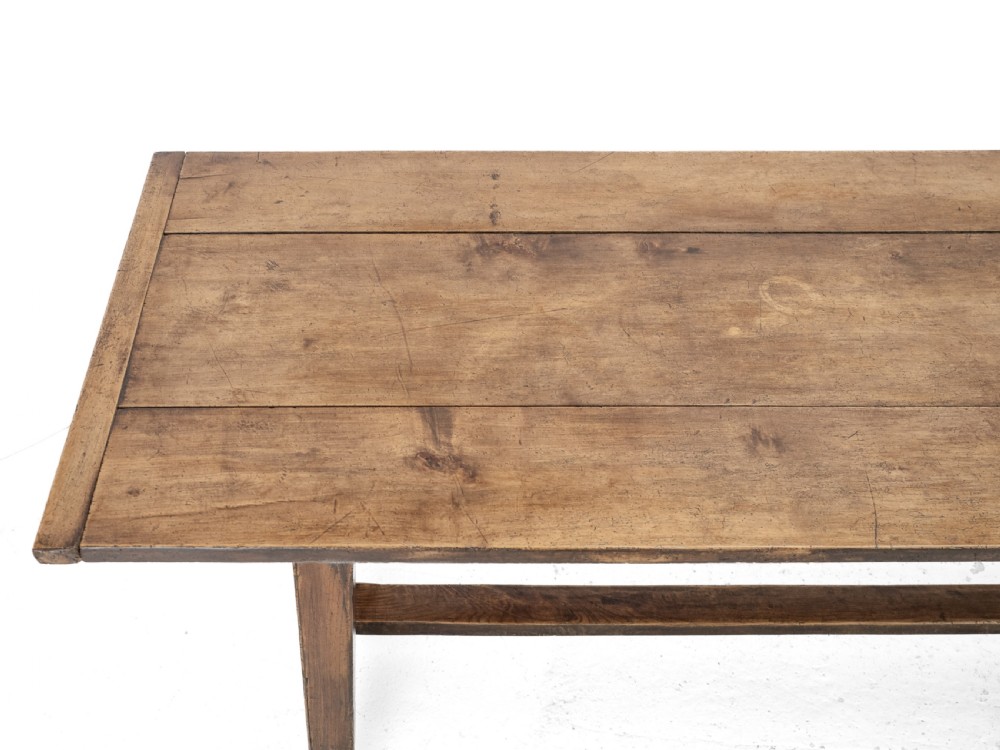 Large Early 19th Century French Farmhouse Refectory Dining Table – Pear Wood & Elm, 10 Seater, 8½ ft Long (Rustic Country Kitchen) View XVIII