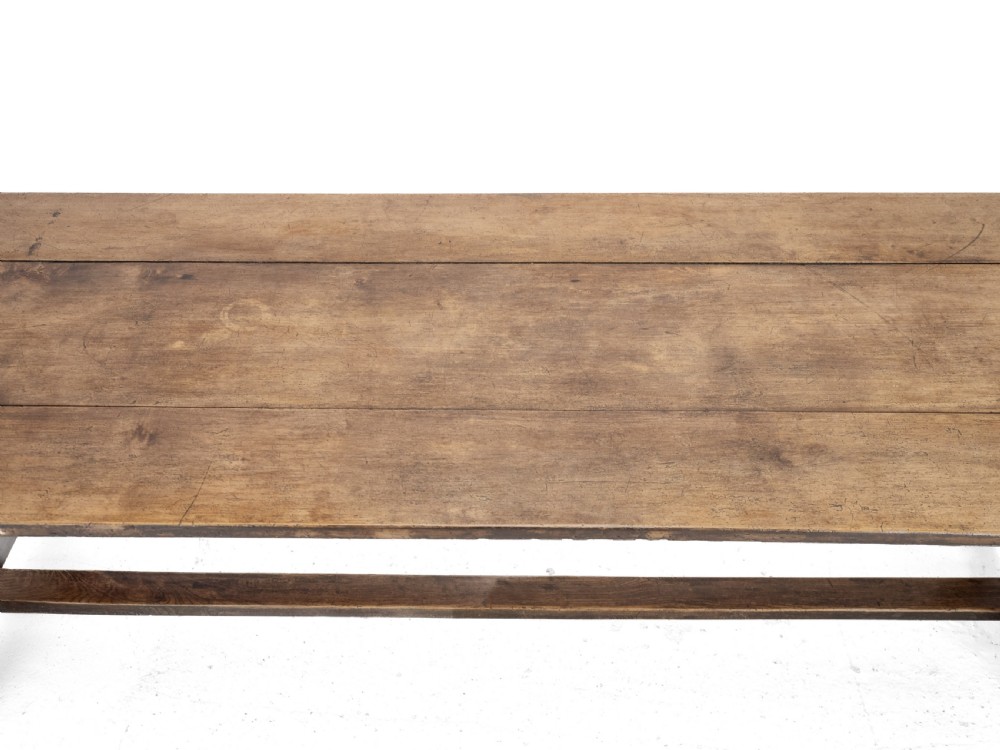 Large Early 19th Century French Farmhouse Refectory Dining Table – Pear Wood & Elm, 10 Seater, 8½ ft Long (Rustic Country Kitchen) View XIX