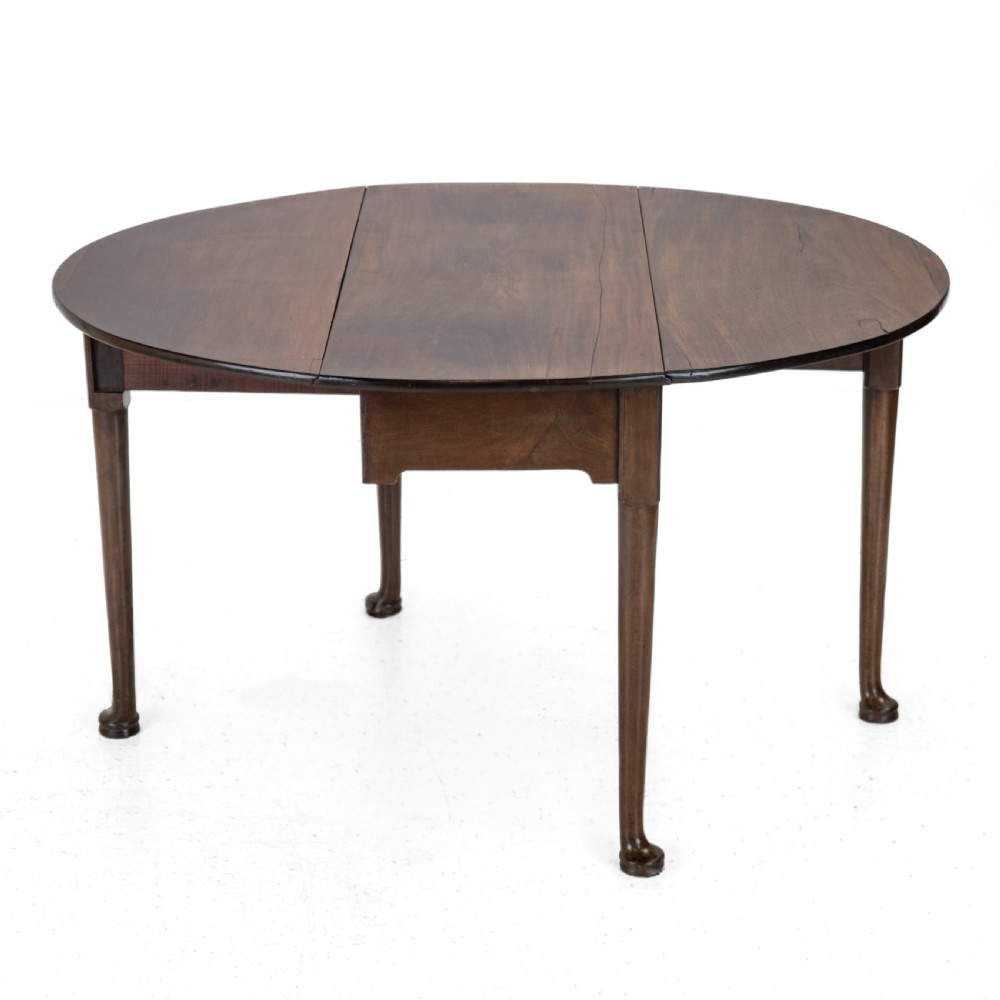 George II Mid 18th Century Mahogany Oval Drop-Leaf Gateleg Dining Table – (Georgian, Pad Foot, Occasional, Circa 1750)