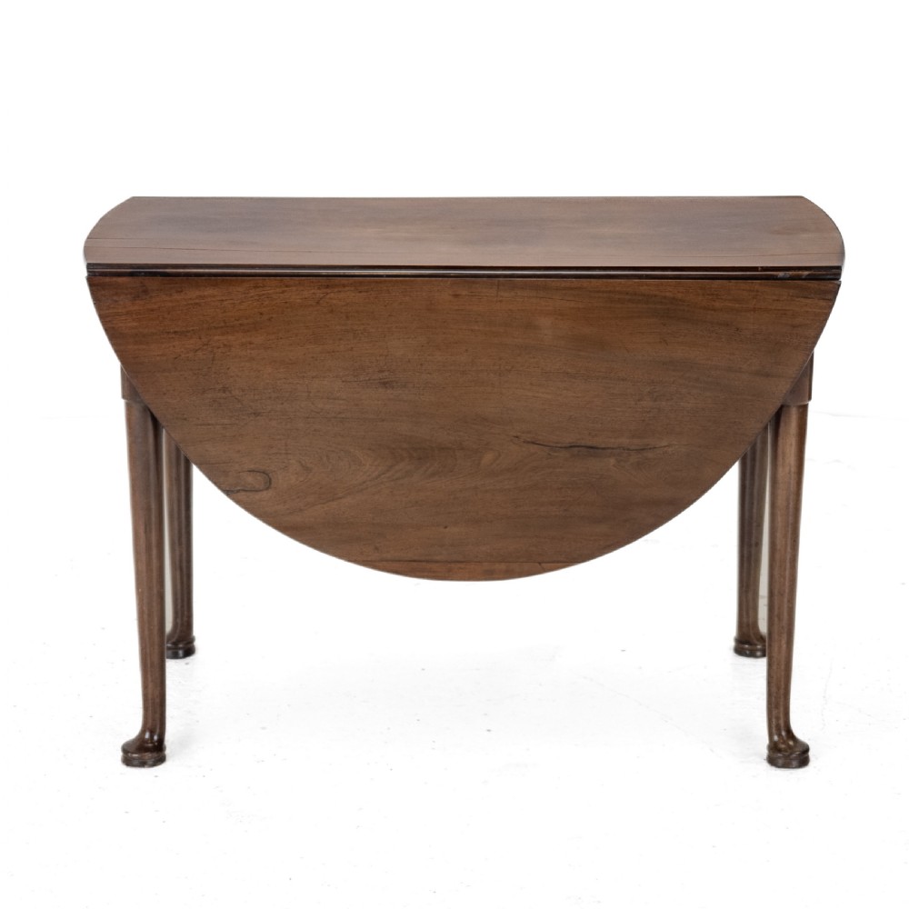 George II Mid 18th Century Mahogany Oval Drop-Leaf Gateleg Dining Table – (Georgian, Pad Foot, Occasional, Circa 1750) View XXI