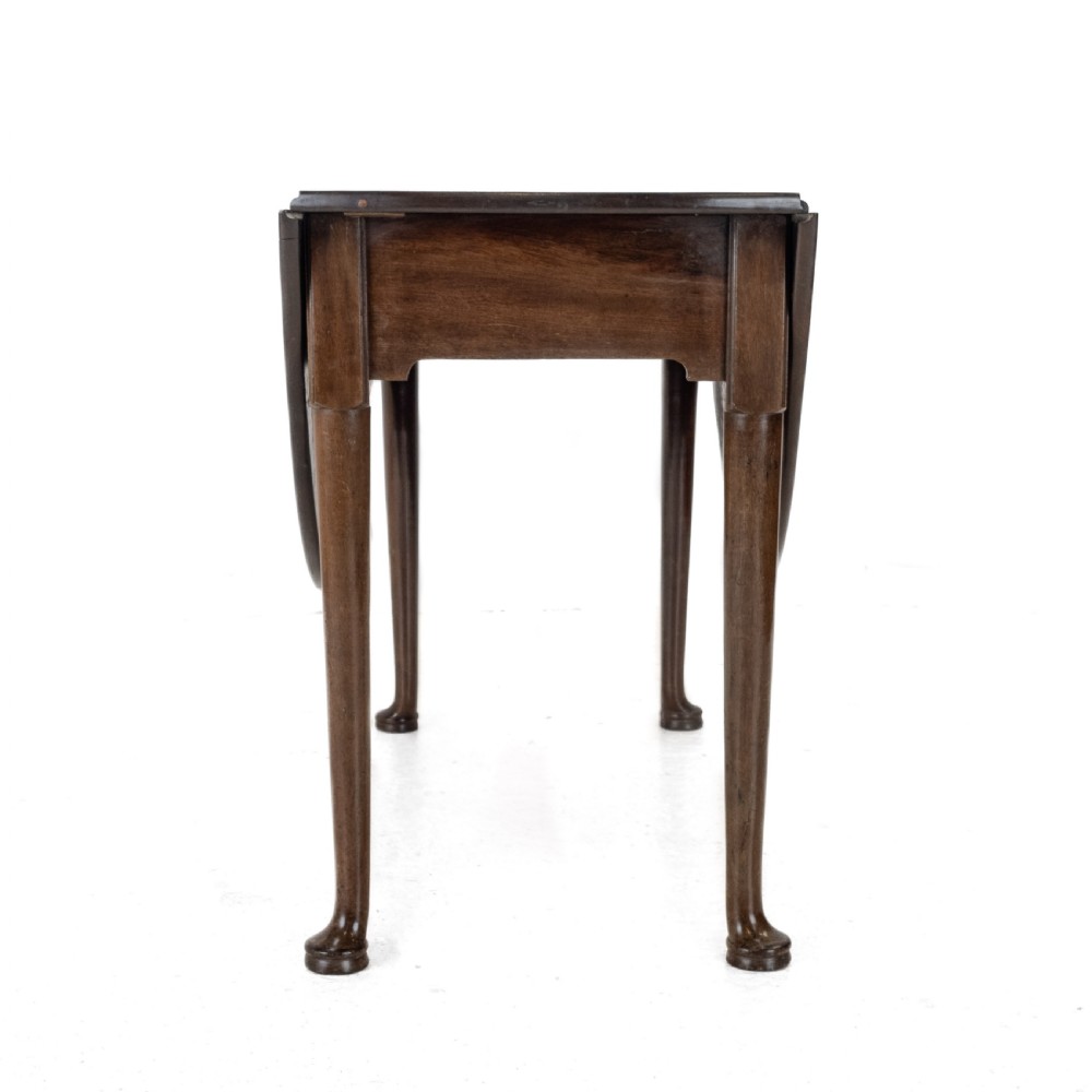 George II Mid 18th Century Mahogany Oval Drop-Leaf Gateleg Dining Table – (Georgian, Pad Foot, Occasional, Circa 1750) View XXIII