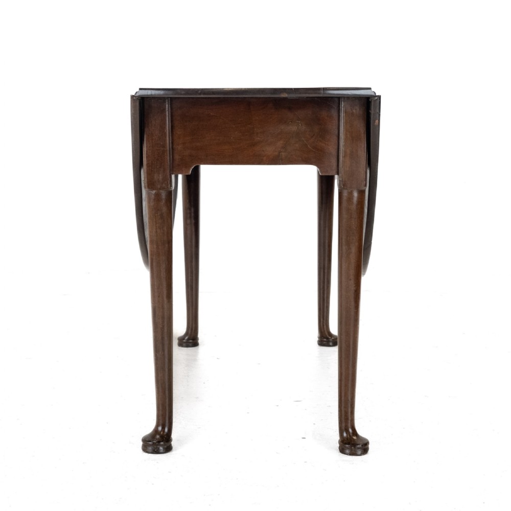 George II Mid 18th Century Mahogany Oval Drop-Leaf Gateleg Dining Table – (Georgian, Pad Foot, Occasional, Circa 1750) View XXV