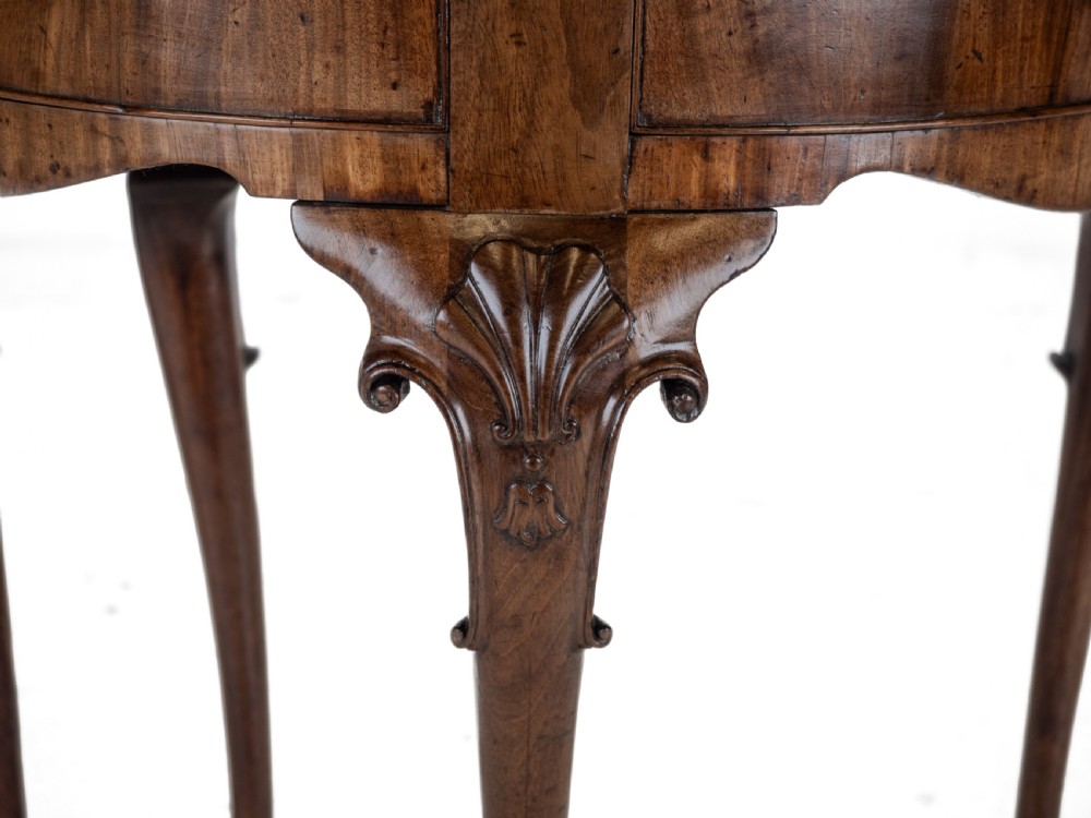 George II Cuban Mahogany Demi-Lune Fold-Over Tea Table with Twin Swing-Out Drawers, c.1750 View XVIII